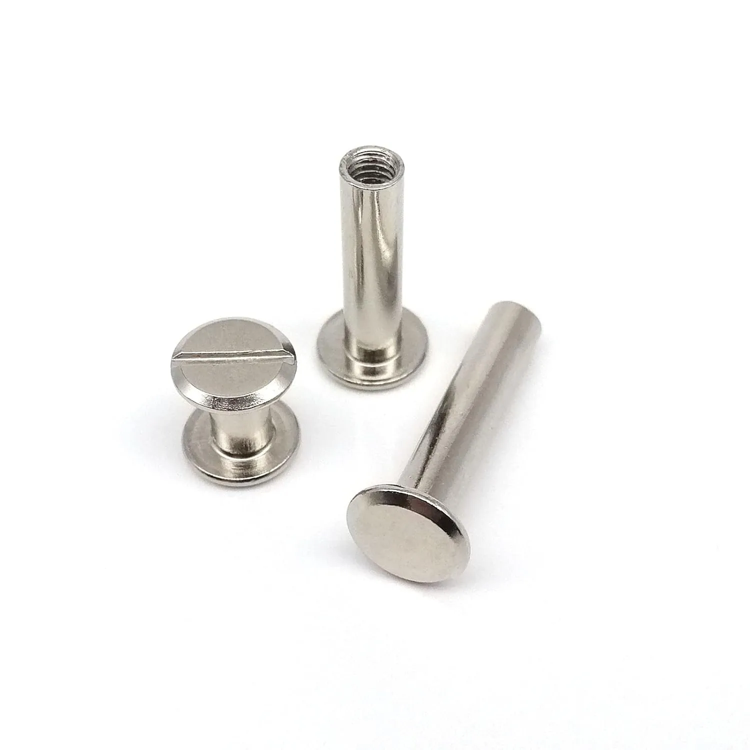 10/20/30pcs M5x4-50mm Leather Bag Belt Strap Photo Scrapbook Album Account Book Post Binding Chicago Screw Nail Rivet Bolt - (Size: 10pcs 5x50mm, Color: golden)
