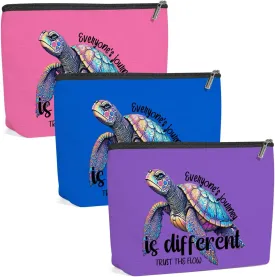 3 Pack Funny Beach Sea Turtle Gifts for Women Turtle Lovers Teacher Girls Trip Makeup Bag,Travel Essentials Cosmetic Bags for Women,Birthday Wedding Christmas Vacation Friendship Girl Weekend Journey