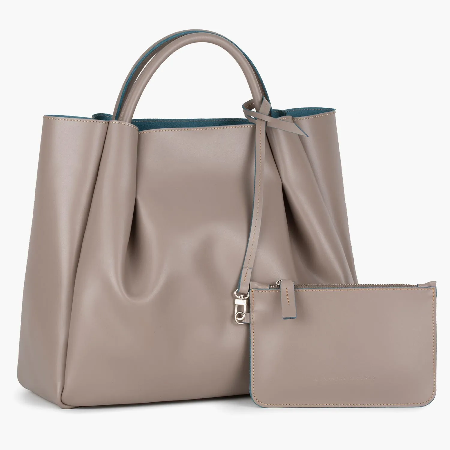 Amalfi Large Leather Tote Bag - Fango