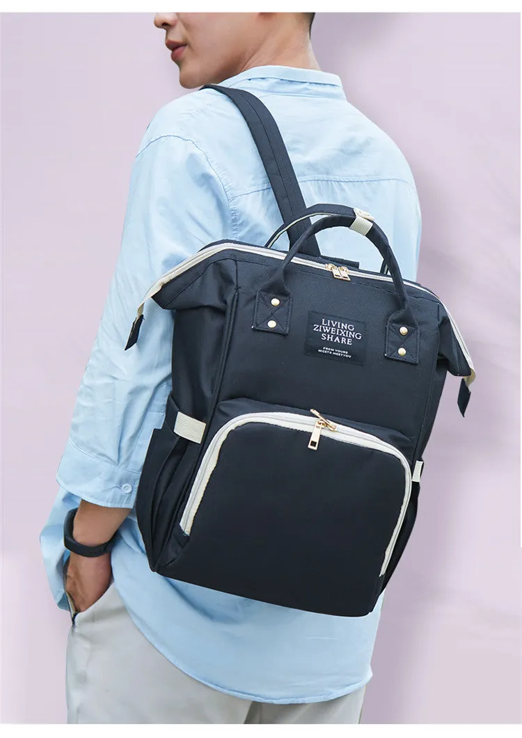 Anti-water Nylon Backpacks Fashion baby Wet and dry separation Backpack Large Capacity Nappy mummy travel bags