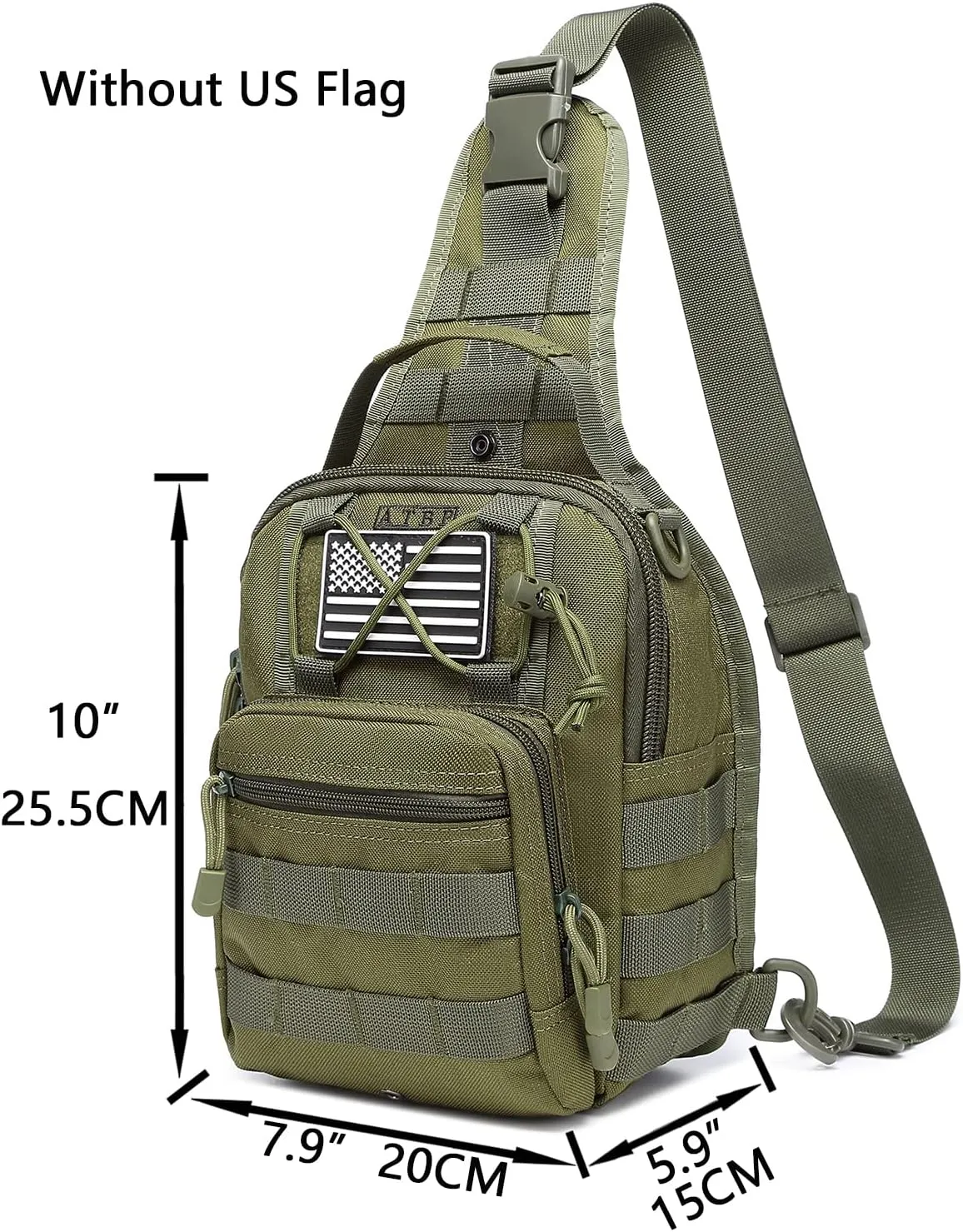 ATBP Small Tactical Sling Backpack Bag Pack for Men Military Shoulder Bag Molle Crossbody Bag for Hiking 6 Liters