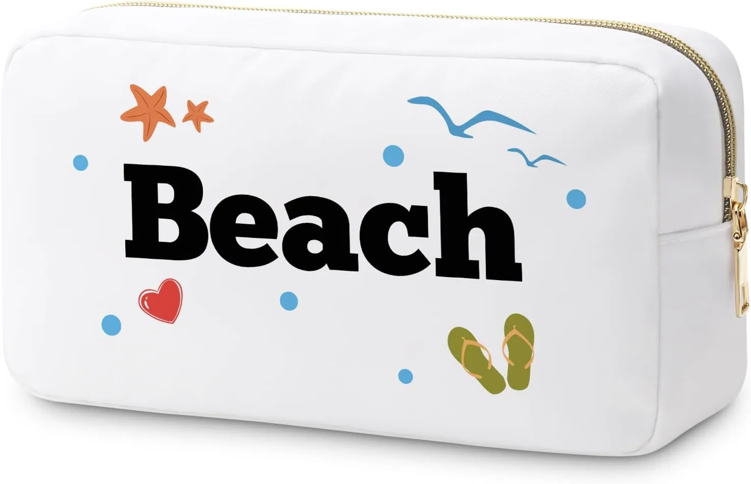 Beach Lovers Makeup Bags Beach Vacation Gifts for Women Sister Girls Best Friend Summer Trip Cosmetic Bags Girls Weekend Wedding Christmas Birthday Presents for Sea Lover Travel Zipper Pouch