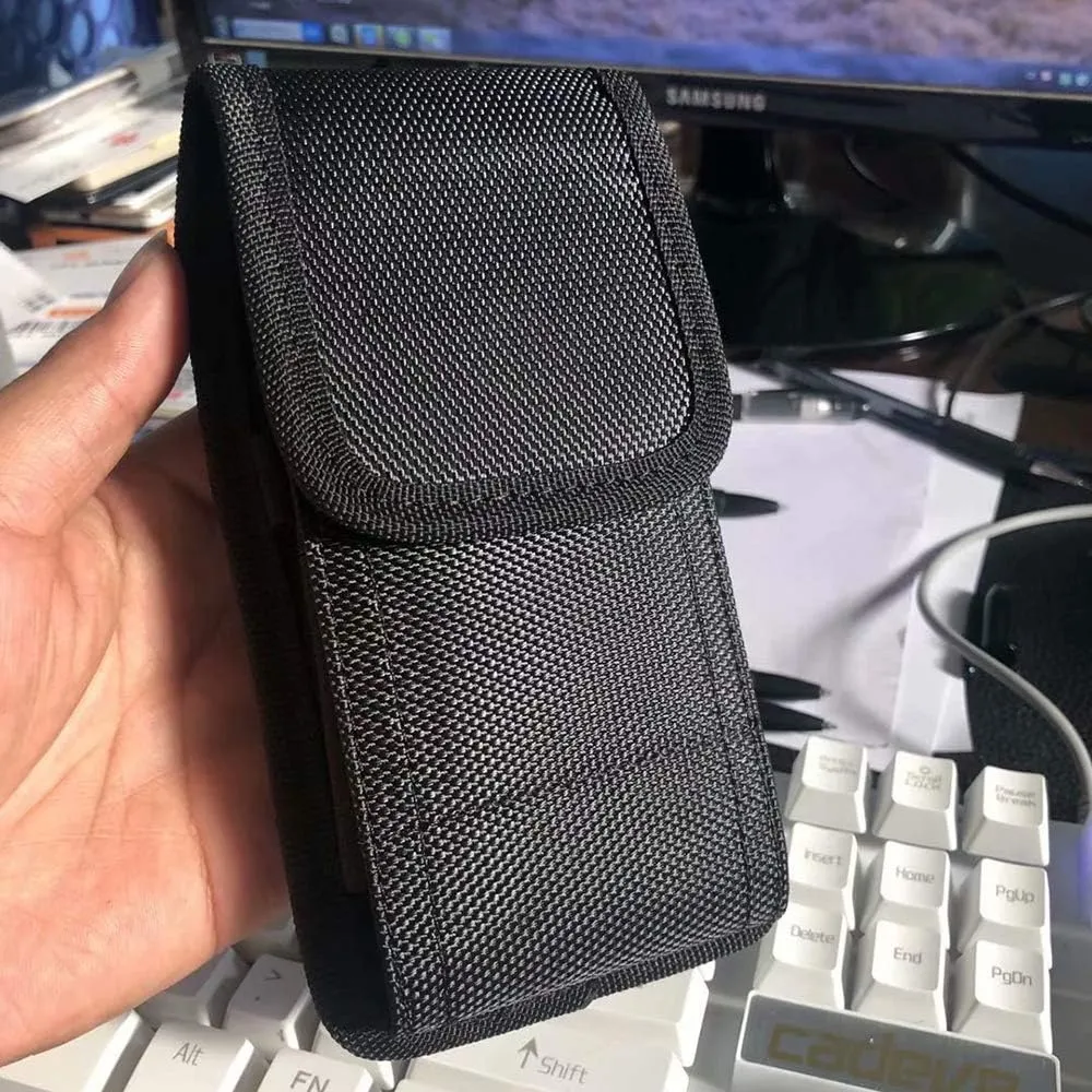 Belt Holster Pouch for Archos Core 50 5''/ Sense 55S 5.5'' Rugged Canvas Tactical Case Phone Holder with Belt Clip Loops