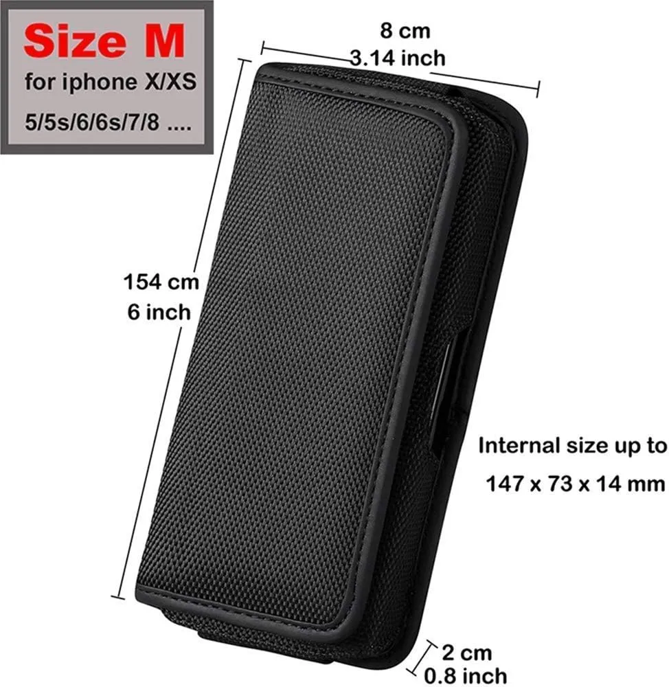 Belt Holster Pouch for Archos Core 50 5''/ Sense 55S 5.5'' Rugged Canvas Tactical Case Phone Holder with Belt Clip Loops