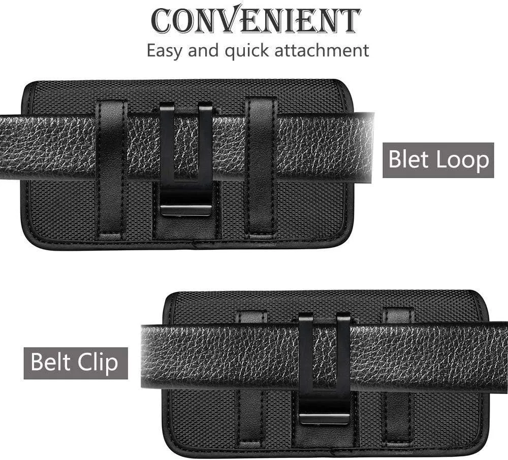 Belt Holster Pouch for Archos Core 50 5''/ Sense 55S 5.5'' Rugged Canvas Tactical Case Phone Holder with Belt Clip Loops