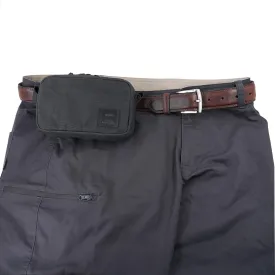 Belt Zipper Pouch for Men Women YKK Zippers, EDC Belt Pouch Waist Pack Bag for Camping, Hiking, Water Resistant, Tough Waxed Canvas, Black, Size M