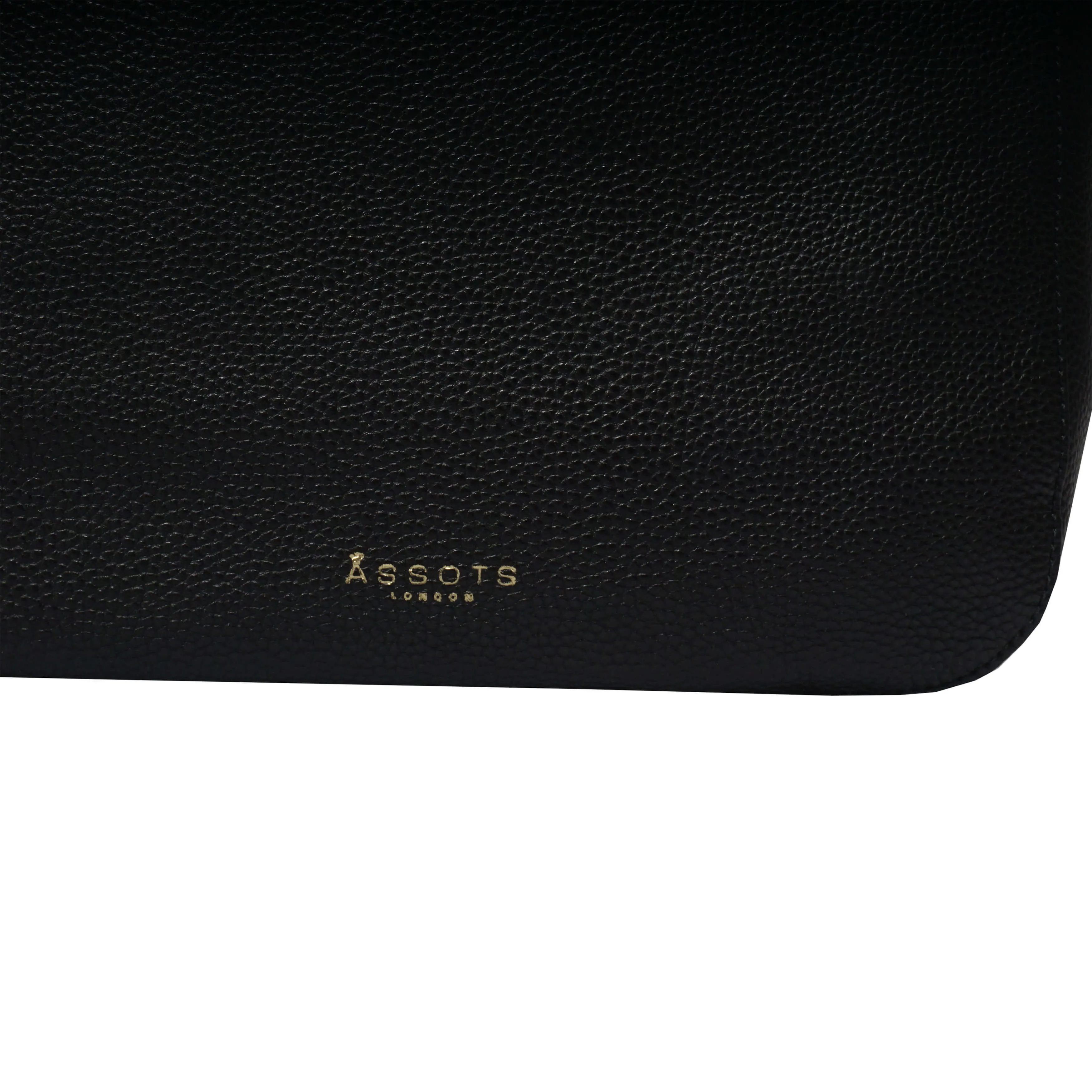 'BIANCA' Black Pebble Grain Leather Slouchy Hobo Bag
