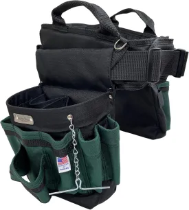 BOULDER BAG Ultimate Electrician's MAX Combo with Comfort Back Support Tool Belt, Quick Release Buckle, Heavy Duty Work Belt, Green (Large 33-36 Inch Waist), Tool Belt Made in USA