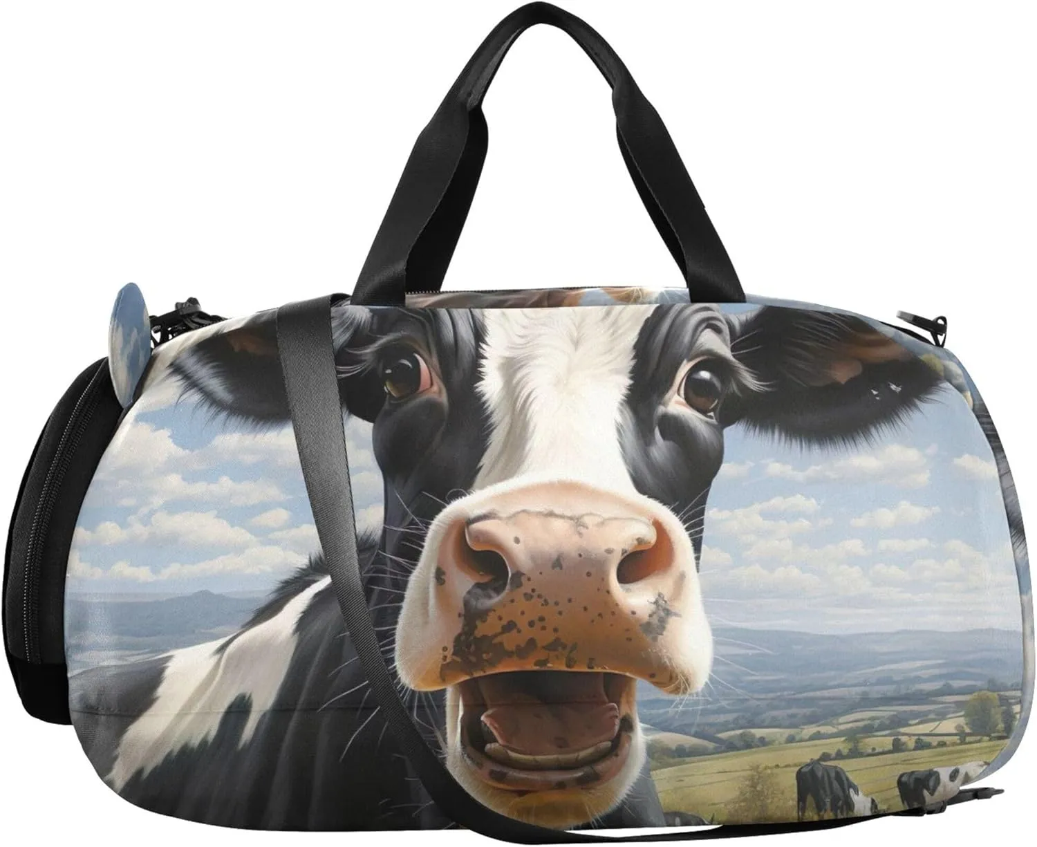 Boys Carry on Duffel Toddler Weekender Bags Girls Duffle Bags Travel Tote Sports Dance Bag Curious Cow Portrait