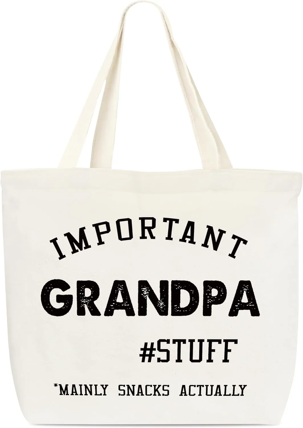 Canvas Tote Bag, Important Grandpa Stuff Tote Bag, Appreciation Gift, Funny Tote Bag, Library Tote, Reusable Grocery Shopping Bag, Library Shoulder Bag For Man Grandpa Grandfather Friends C(09)