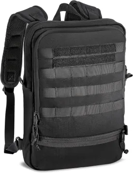 Cargo Works 15" Black Tactical Laptop Backpack For Men, EDC Backpack with MOLLE Attachements, Survival Tactical Backpack for 1 Day