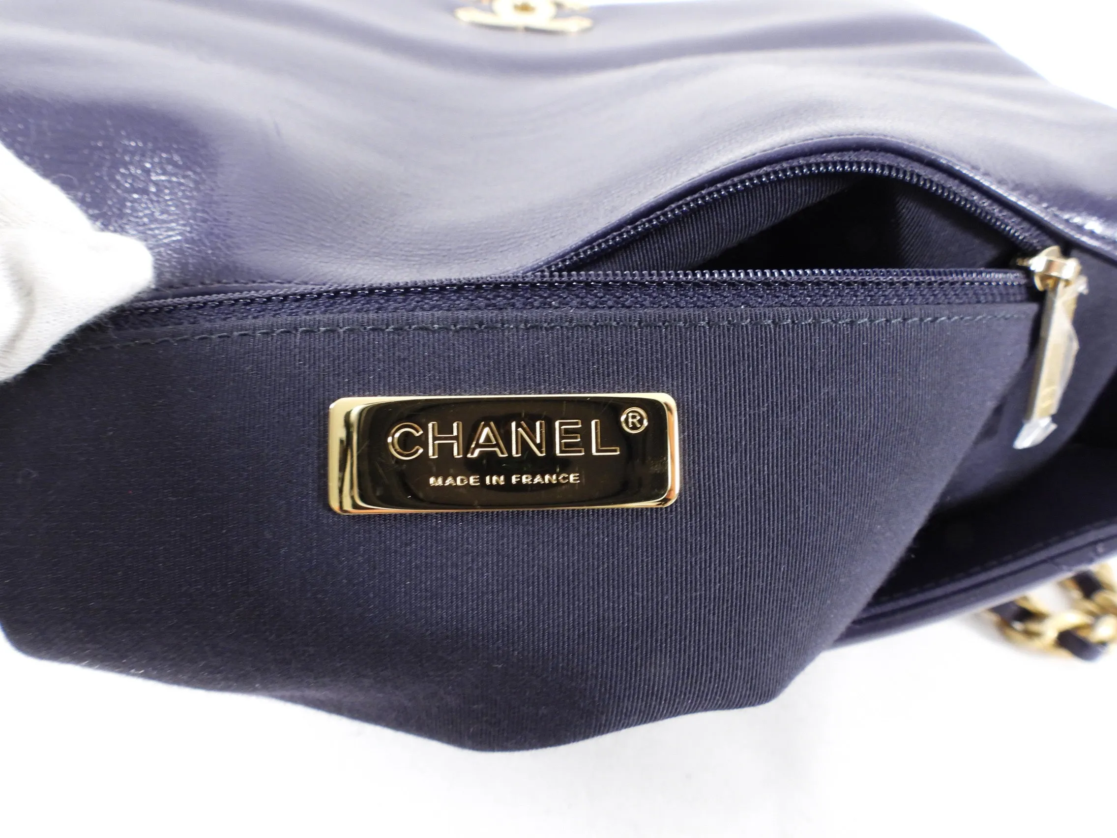 Chanel 19 Large Purple Quilted Leather Flap Bag