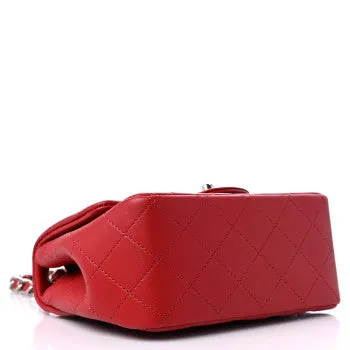 CHANEL LAMBSKIN QUILTED MINI BAG IN DARK RED