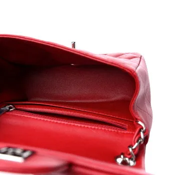 CHANEL LAMBSKIN QUILTED MINI BAG IN DARK RED