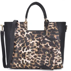 Dasein Women Two Tone Handbag Purse Top Handle Shoulder Bag Tote Hobo Work Bag w/Matching Clutch