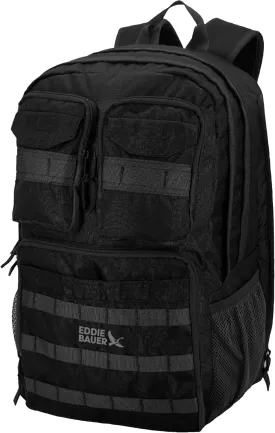 Eddie Bauer Cargo Tactical Backpack | Adventure | Heavy Duty | Outdoor | Water Resistant | 600D Polyester, Black, 30L