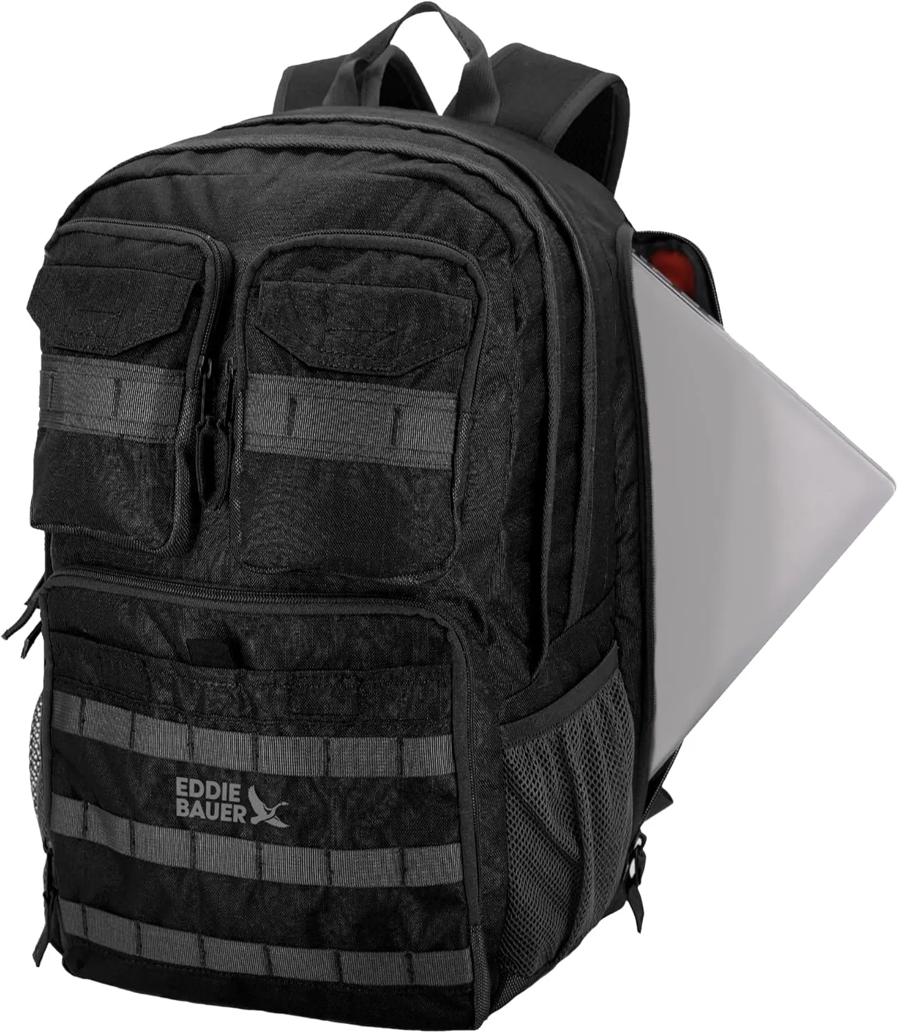 Eddie Bauer Cargo Tactical Backpack | Adventure | Heavy Duty | Outdoor | Water Resistant | 600D Polyester, Black, 30L