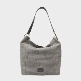 'Esme' Grey Python Snake Real Leather Slouchy Hobo Bag