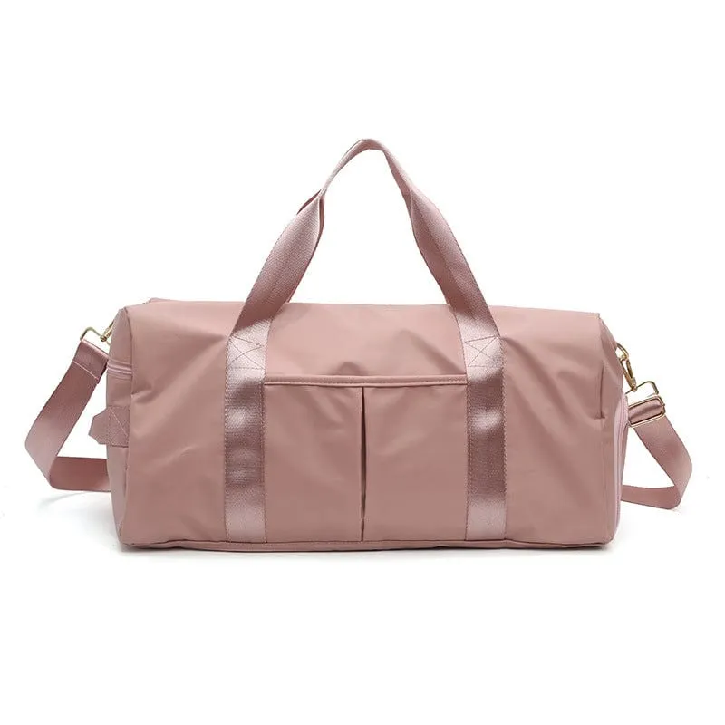 Essentials Dry Wet Separation Weekender Bag Gym Duffle Bag With Shoe Compartment-Pink,Black