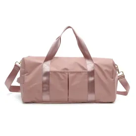 Essentials Dry Wet Separation Weekender Bag Gym Duffle Bag With Shoe Compartment-Pink,Black