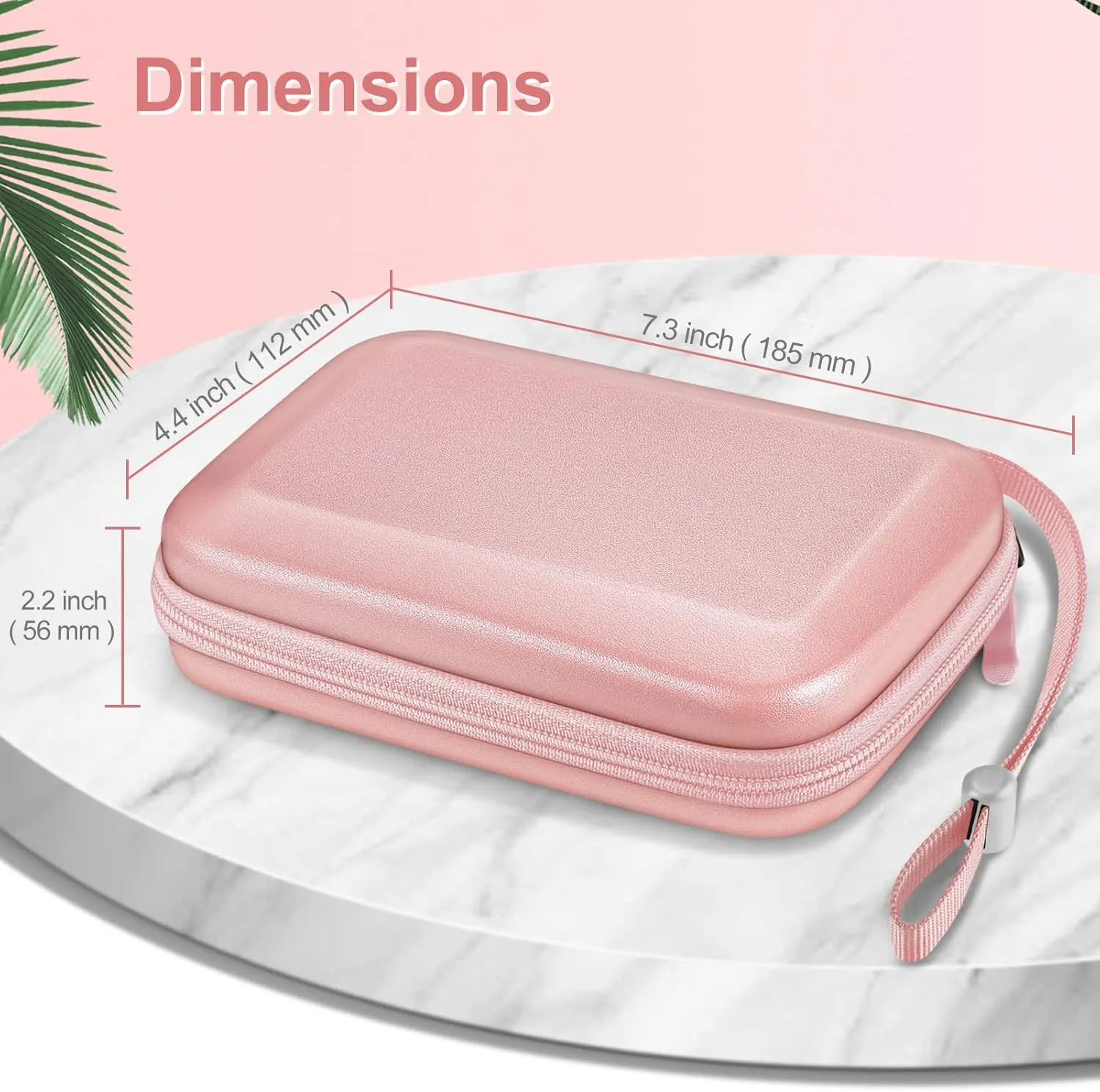 FINTIE Carrying Case for Nintendo New 2DS XL LL / New 3DS / 2DS / 3DS XL LL, Protective Hard Shell Portable Travel Cover Pouch with Game Card Slots & Inner Pocket, Rose Gold
