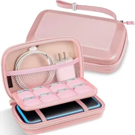 FINTIE Carrying Case for Nintendo New 2DS XL LL / New 3DS / 2DS / 3DS XL LL, Protective Hard Shell Portable Travel Cover Pouch with Game Card Slots & Inner Pocket, Rose Gold