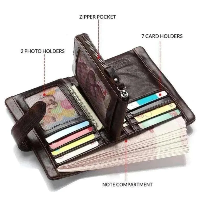 Genuine Leather Slim Wallets - Vintage Card Wallets for Men - MCW004