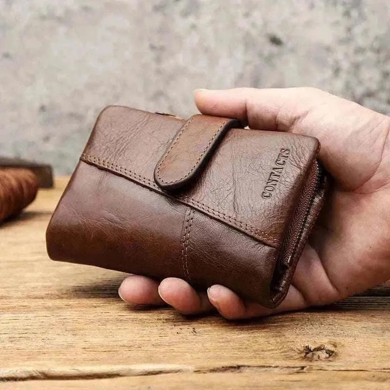 Genuine Leather Slim Wallets - Vintage Card Wallets for Men - MCW004