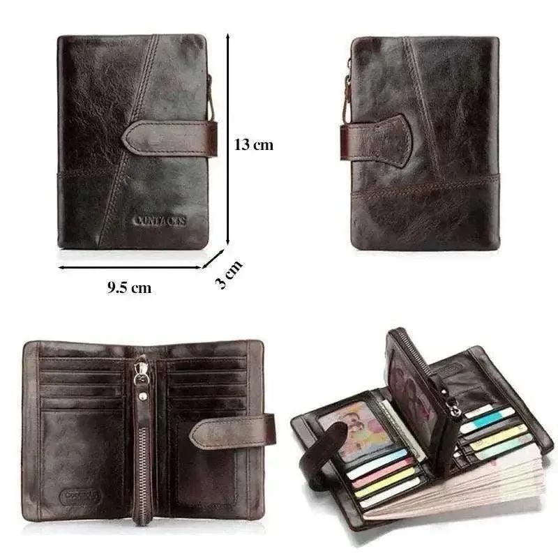 Genuine Leather Slim Wallets - Vintage Card Wallets for Men - MCW004