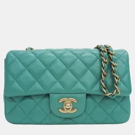 Green Lambskin Leather Mini Flap Bag Shoulder Bags