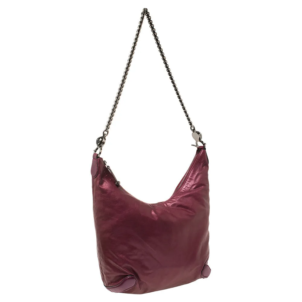 Gucci Metallic Purple Leather Galaxy Slouchy Hobo
