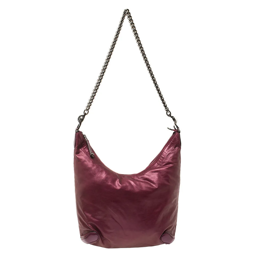 Gucci Metallic Purple Leather Galaxy Slouchy Hobo