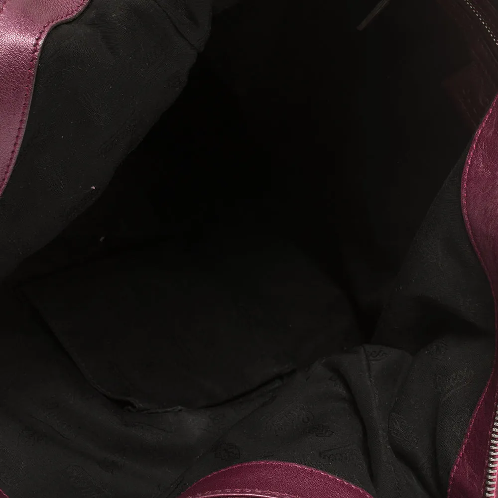 Gucci Metallic Purple Leather Galaxy Slouchy Hobo