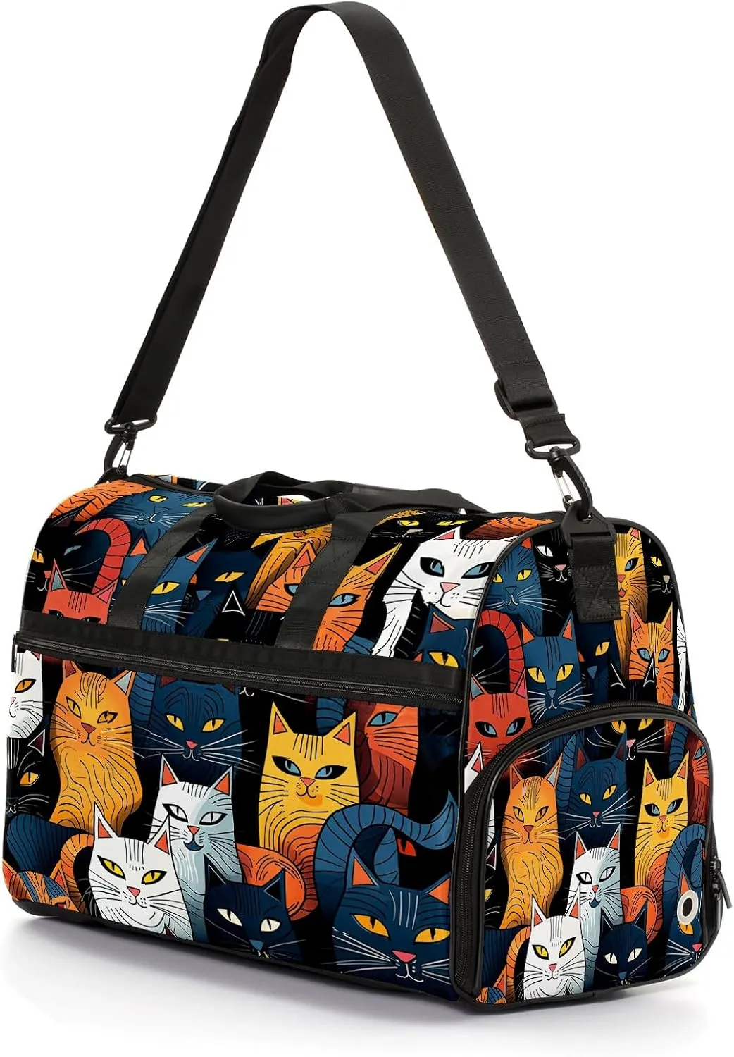 Gym Bag for Women, Carry on Weekender Overnight Bag, Travel Duffel Bags, Personal Item Travel Bag Tote Bag Workout Dance Bag, Cat - 7