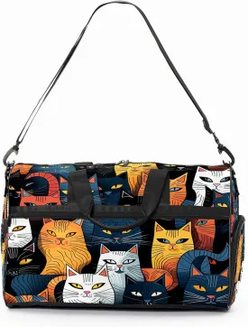 Gym Bag for Women, Carry on Weekender Overnight Bag, Travel Duffel Bags, Personal Item Travel Bag Tote Bag Workout Dance Bag, Cat - 7