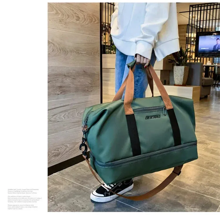 Gym Travel Bags Large-Capacity Luggage Dry-Wet Separation Sports Fitness Shoulder Bag Short-Distance Travel Handbags for Women