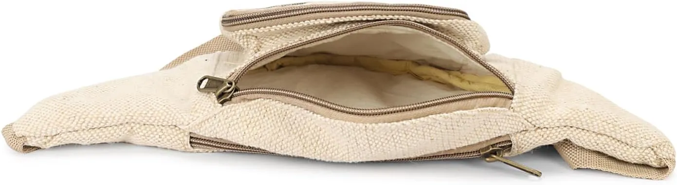 Hemp Fanny Pack,Adjustable Waist and Multiple Pockets,Waist Bag & for all purpose (Multi-1)