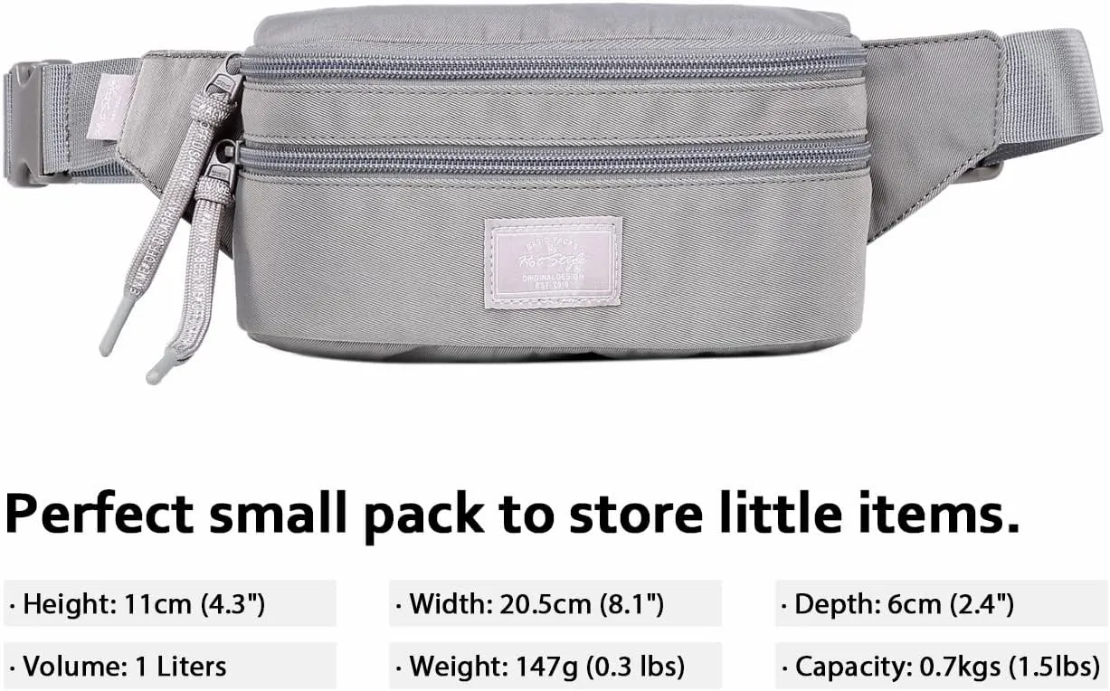 HotStyle 521s Fashion Fanny Pack Small Hiking Waist Bag, 8.0"x2.5"x4.3"