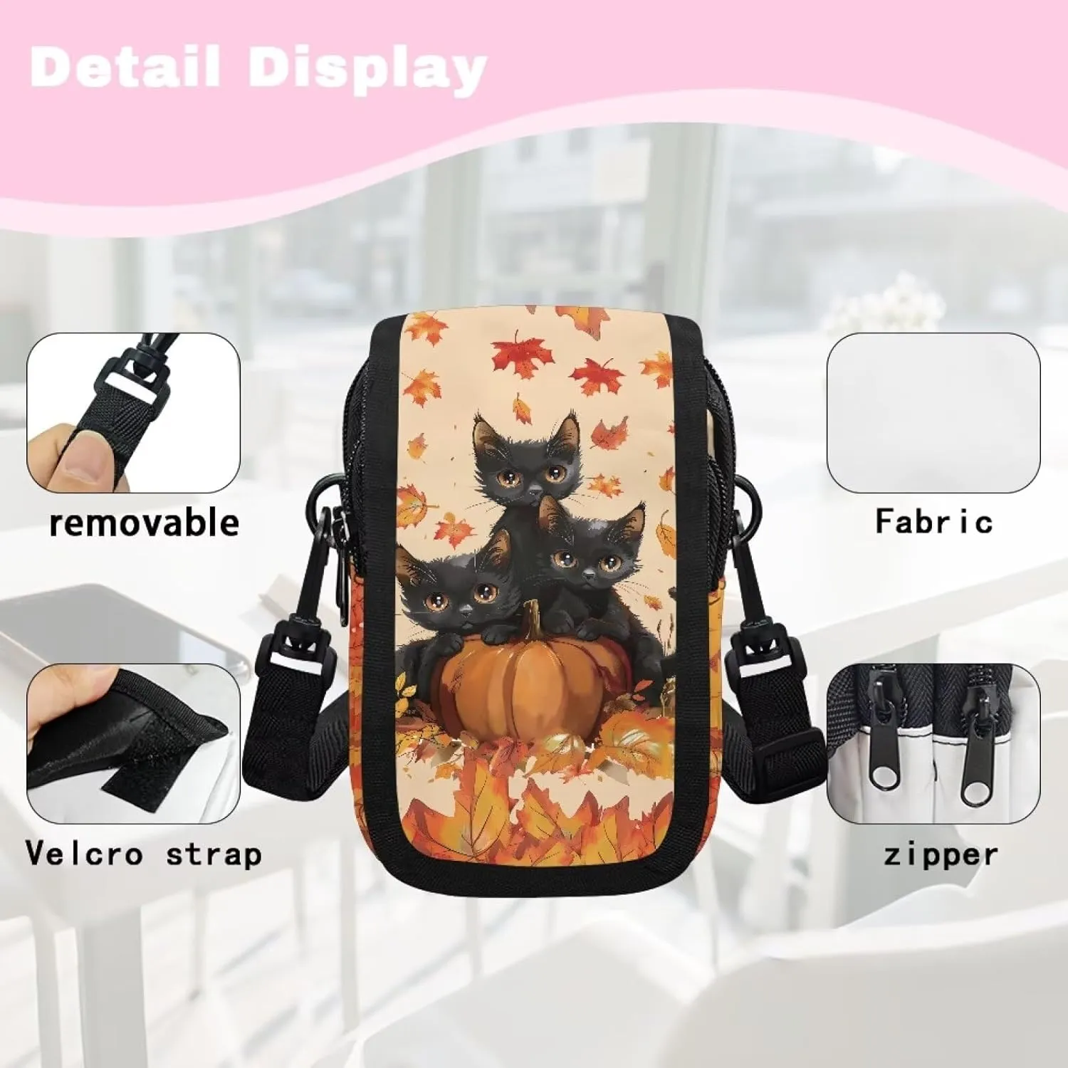 HUGS IDEA Phone Crossbody Bag for Women Small Purse with Adjustable Strap Cellphone Wallet