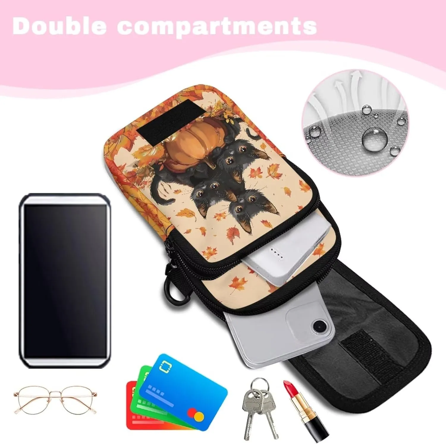 HUGS IDEA Phone Crossbody Bag for Women Small Purse with Adjustable Strap Cellphone Wallet