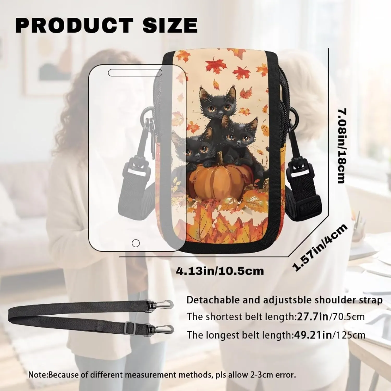 HUGS IDEA Phone Crossbody Bag for Women Small Purse with Adjustable Strap Cellphone Wallet