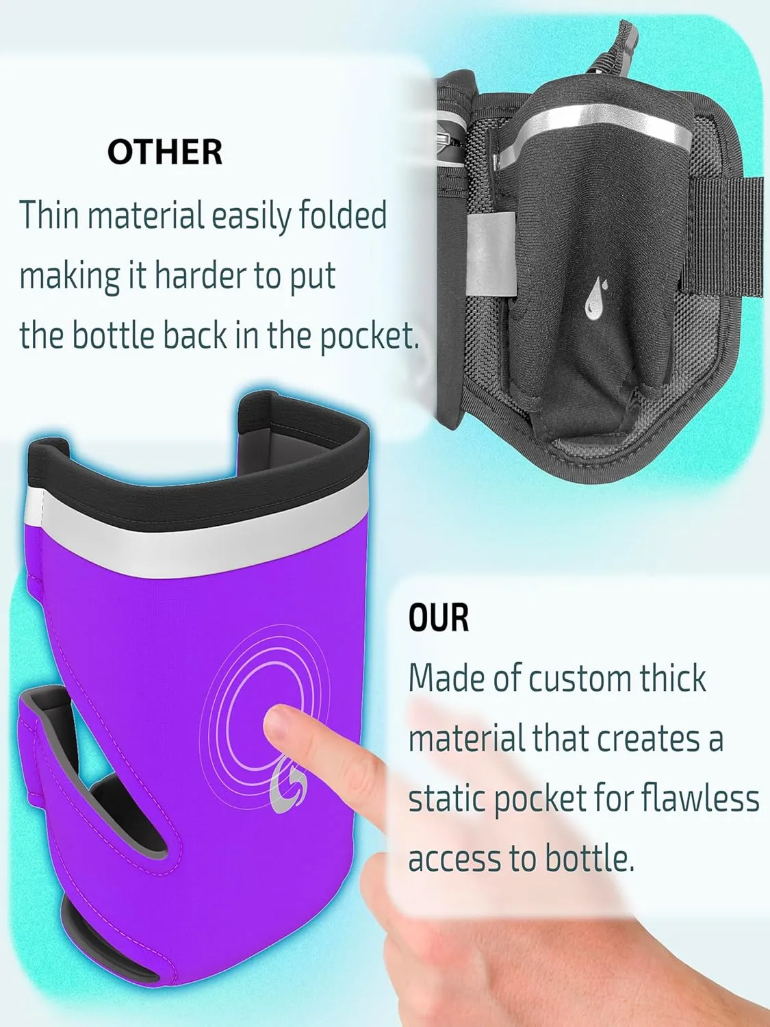 Hydration Running Belt with 2x10oz Bottles - Water Belts for Woman and Men - iPhone Belt for Any Phone Size - Fuel Marathon Waist Pouch for Runners - Jogging Cycling Biking
