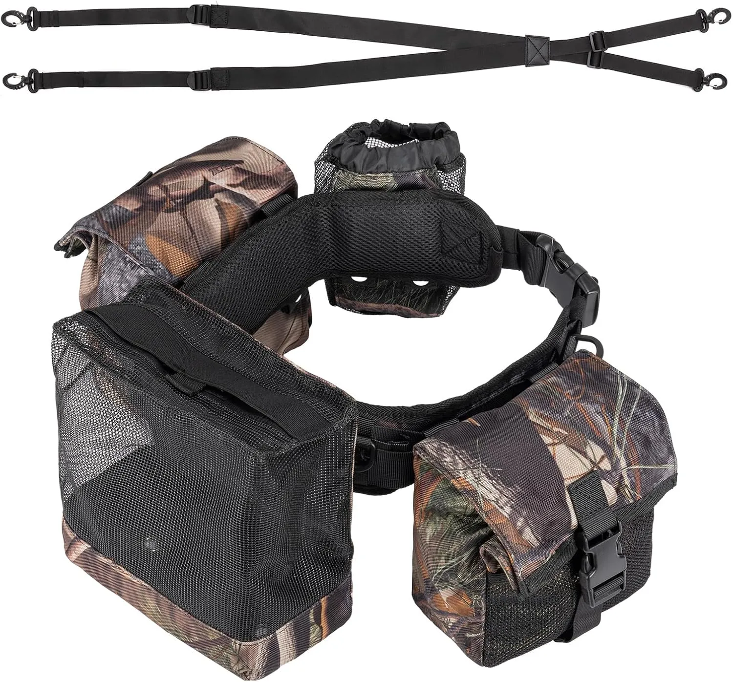 KEMIMOTO Hunting Dove Belt, Tactical Shell Pouch for Bird Turkey Pigeon Hunting with Shoulder Strap Hunting Belt 4 Pouches, Carry Tools & Accessories