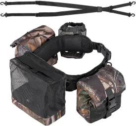 KEMIMOTO Hunting Dove Belt, Tactical Shell Pouch for Bird Turkey Pigeon Hunting with Shoulder Strap Hunting Belt 4 Pouches, Carry Tools & Accessories
