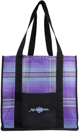 Kensington Large Mesh Tote Bag Lavender Mint Plaid