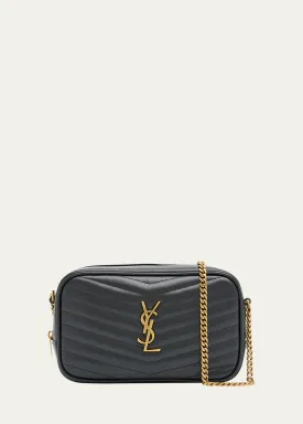 Lou Mini YSL Camera Bag in Smooth Quilted Leather