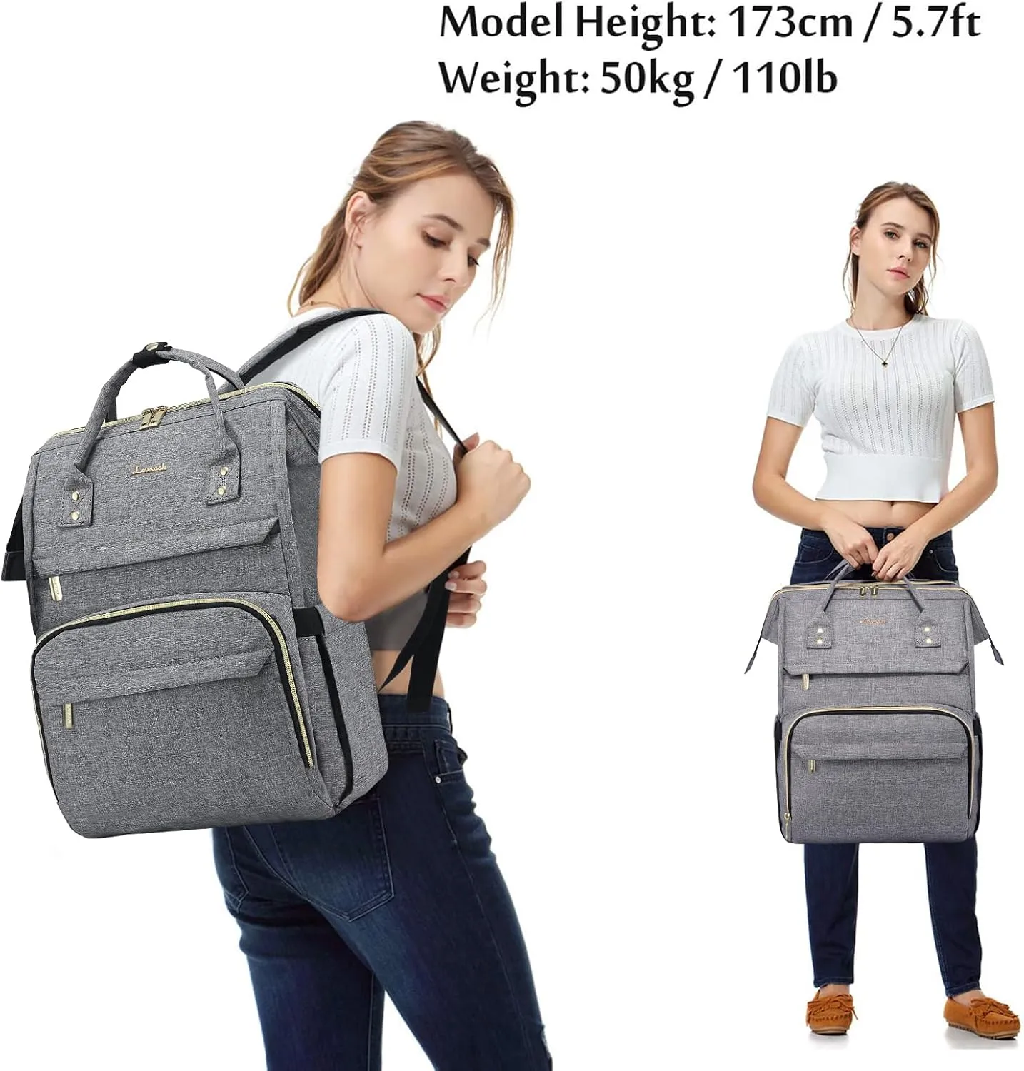 LOVEVOOK Travel Laptop Backpack, Water Resistant Nurse Backpack with Stethoscope Case, Durable Anti Theft College Computer Bag for Men & Women Fits 15.6