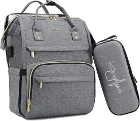 LOVEVOOK Travel Laptop Backpack, Water Resistant Nurse Backpack with Stethoscope Case, Durable Anti Theft College Computer Bag for Men & Women Fits 15.6