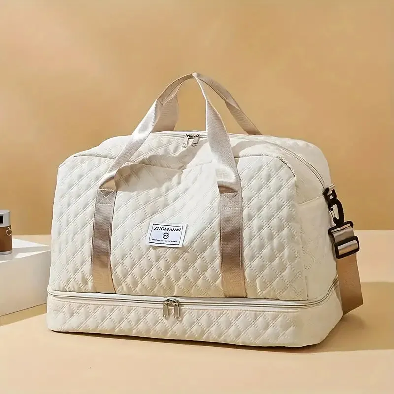 Luxury Large Capacity Duffel Bag – Versatile Shoulder & Crossbody Tote With Dual Side Pockets