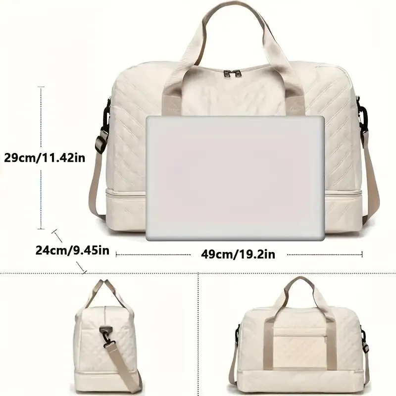 Luxury Large Capacity Duffel Bag – Versatile Shoulder & Crossbody Tote With Dual Side Pockets